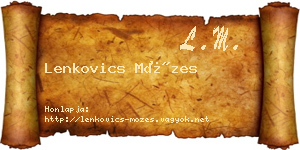 Lenkovics Mózes névjegykártya